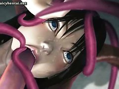 Animated babe fucked by tentacles