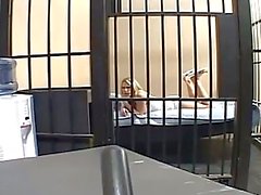 Blonde bitch sucks and is fucked behind bars