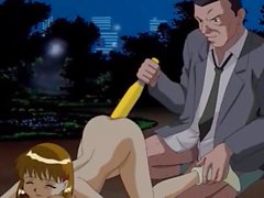 Man fucks hentai pussy with baseball bat outdoors