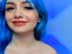 Blue Haired Babe Playing Her Delicious Cunt