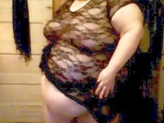 BBW strip tease n belly