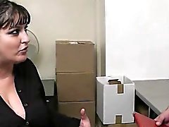 Busty bitch gets slammed at workplace