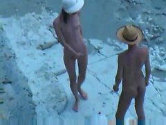 Couple fucks on nude beach