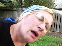 Old Granny Mature seduce to Cheating Fuck by Young Gardener