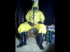 More wanking in yellow rubber from a few years back.