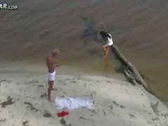 Real hot girl getting fucked on the beach