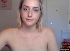 Sexy Blonde Blue Eye Cam Girl Masturbates And Talks Dirty