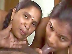 Two Indian Girls Suck Cock