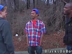 Sam Tyson Handles Two Black Cocks