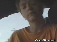 Older Blonde Crack Whore Sucking Dick In Front Seat