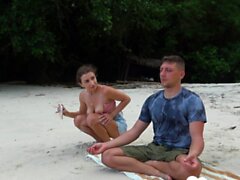 Meditation on the beach ended with a blowjob