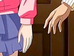 Cute anime schoolgirl showing undies up her tiny skirt