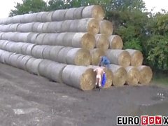Sweet young euro farm boys fucking hard on a haystack