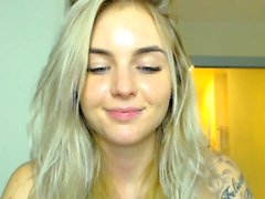 Bright blonde teen solo