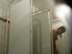 many cute pussies in a public shower room