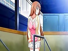 Redhead anime school doll seducing her cute teacher