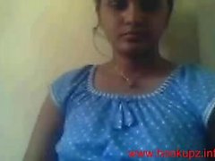 Indian chick playing with her tits on webcam