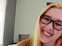 Flexible sizequeen teen in glasses facialized