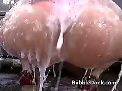 Soapy car wash thong booty tease