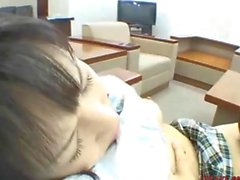 Asian Office Lady eats out a hot schoolgirl