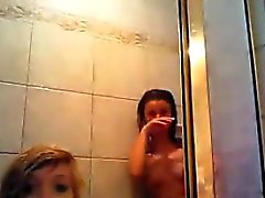 Wet Teen Lesbians Licking In The Shower