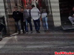 Nubian Amsterdam hooker sucking tourist cock