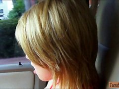 Skinny blonde teen Dakota Skye gets pussy nailed in the car