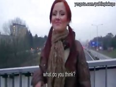 Hot amateur redhead Czech girl paid for anal sex in public toilet