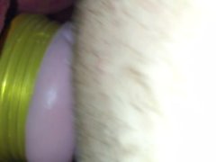 Fleshlight with cumshot on thong