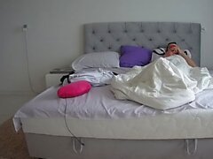 Sexy amateur blonde Russian web cam girl sucking on her toy