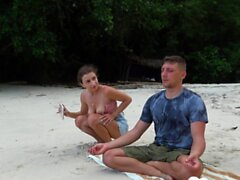 Meditation on the beach ended with a blowjob