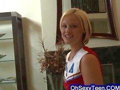 Sexy young blonde cheerleader