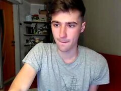 Sexy European twink solo jerking