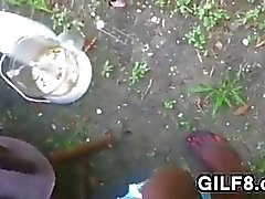 GILF Fucked Outside With A Condom