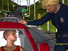 Twink gets out of a speeding ticket by sucking and fucking cop