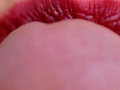 Sensual tongue teasing blowjob