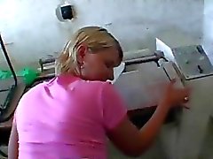 Married blonde payed and anal in public