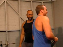 Weightlifter takes big black cock