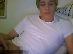 Danish Cute Blond Boy And Play Dick With Cum Splashing In Bed