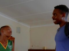 Real Africans Ebony Cheerleader Sucks Her Cousins Cock