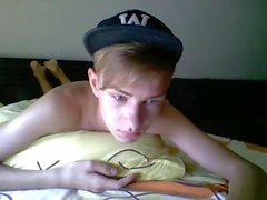 Beautiful Blond Twink Blows a Load