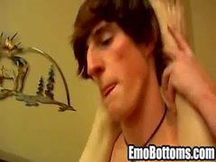 Horny emo twink sucks cock and gets fucked anally