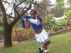 Ebony cheerleader fucked by biker playboy