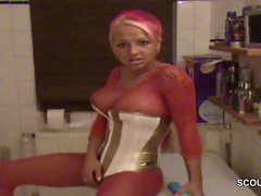 stepbro Caught stepsis in Lingerie in Bathroom and Fuck her