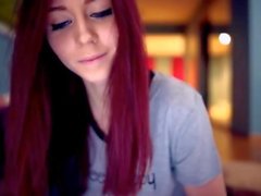 Webcam Cute Redhead girl with Connected Toy