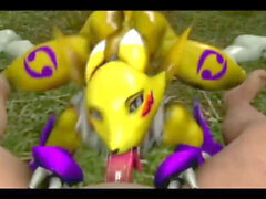 Renamon, furry cum tribute renamon, furry 3d