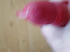 Jerking whit Christmas condom