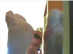 Straight guys feet on webcam #114