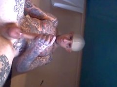 Hung Tatted Convict Strokes and Cums