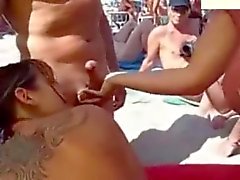 Sex on a public beach in Spain